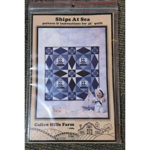 Ships At Sea Quilt Pattern & Instructions Calico Hills Farm 1984 Sailboats Ocean